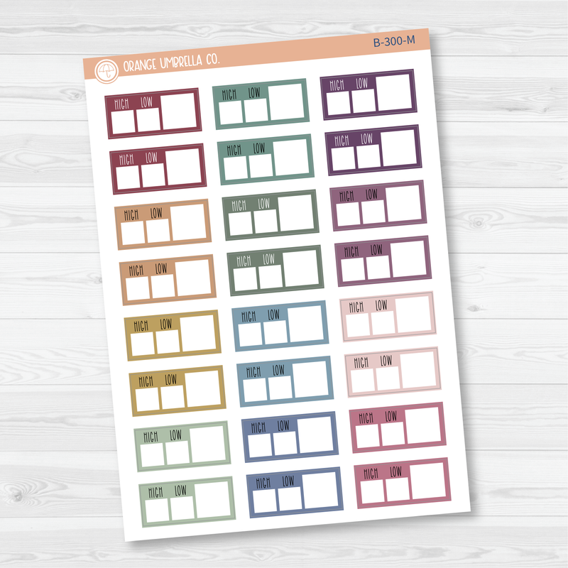 Hobonichi Cousin Weather Tracker Planner Stickers | B-299-B-300