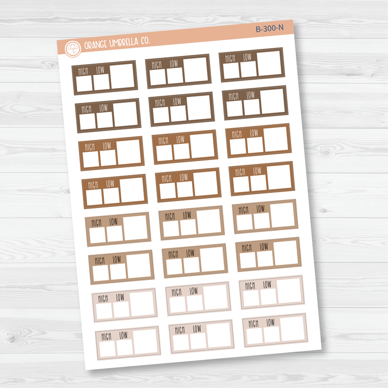 Hobonichi Cousin Weather Tracker Planner Stickers | B-299-B-300