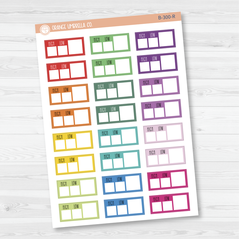 Hobonichi Cousin Weather Tracker Planner Stickers | B-299-B-300