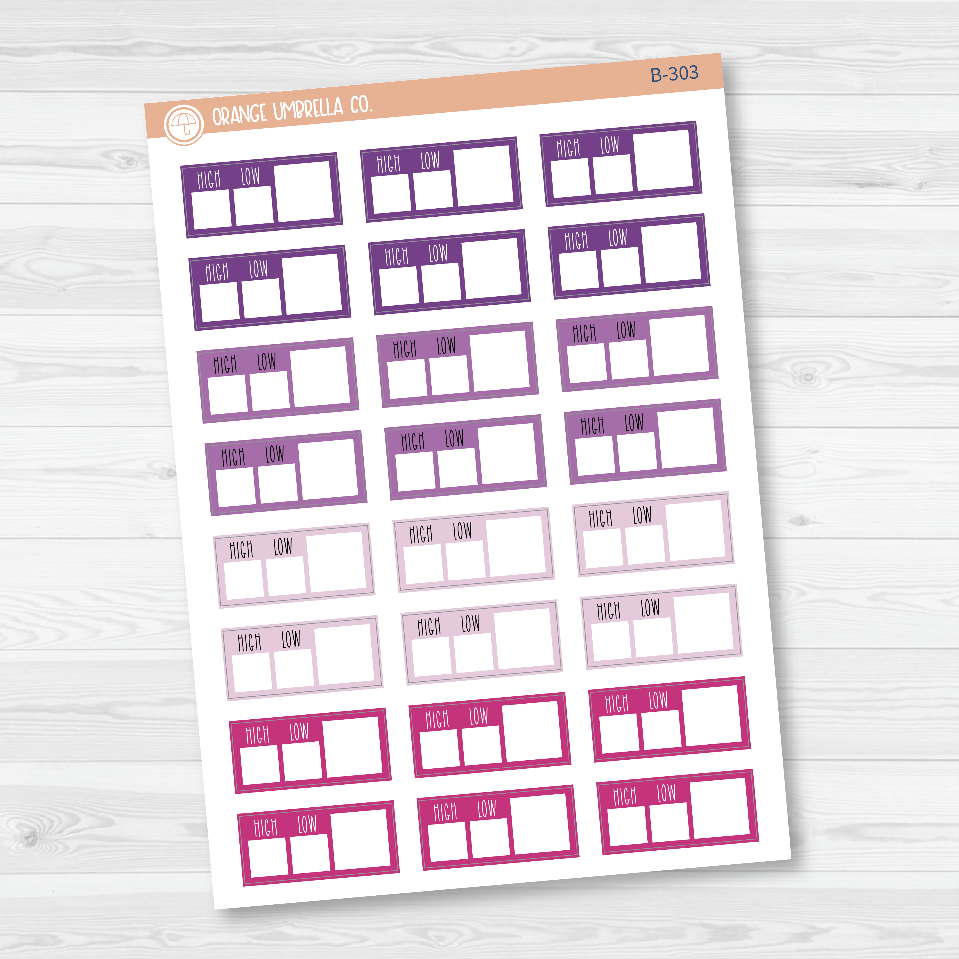 CLEARANCE | Hobonichi Cousin Weather Tracker Planner Stickers | Brights | B-301-B-303