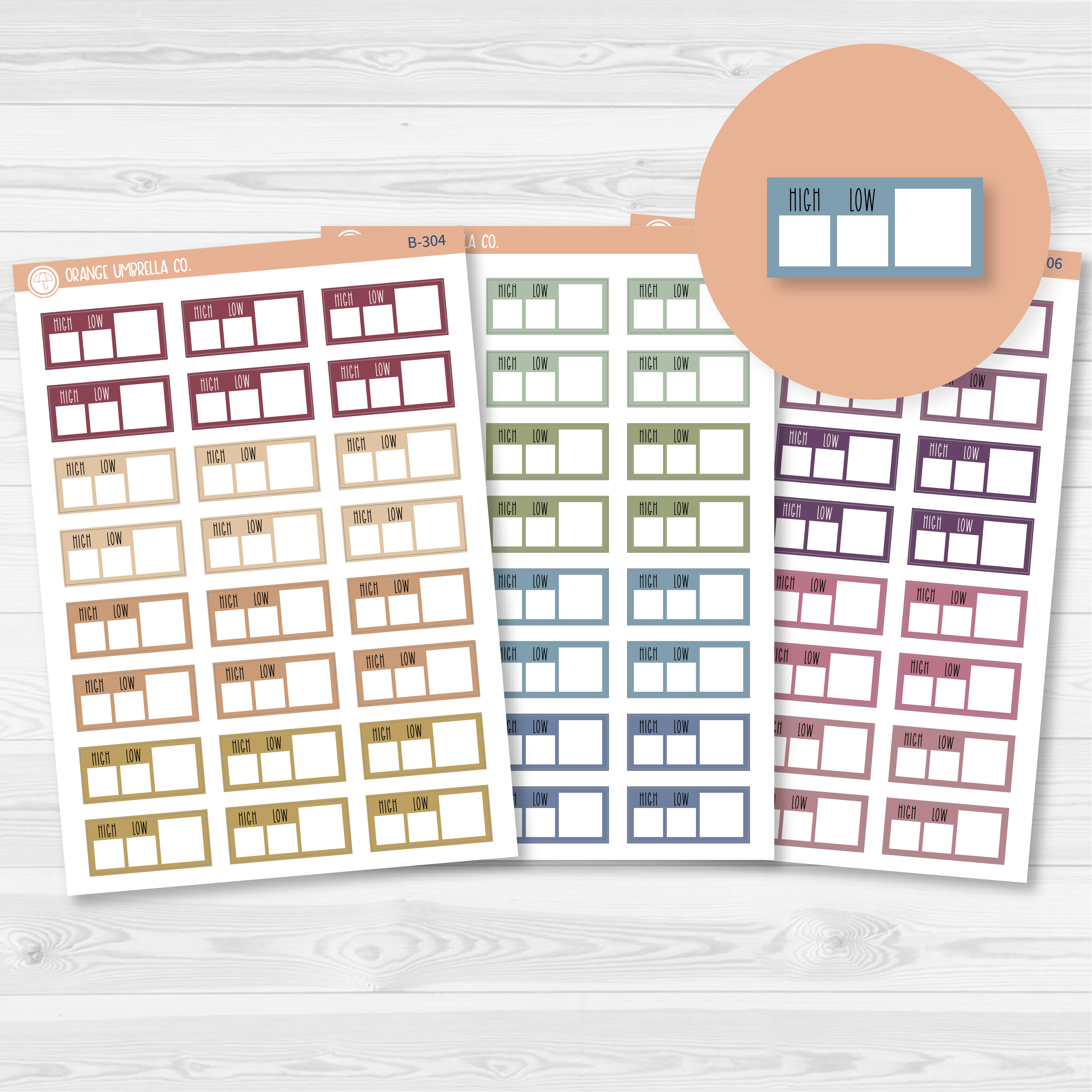 CLEARANCE | Hobonichi Cousin Weather Tracker Planner Stickers | Muted | B-304-B-306