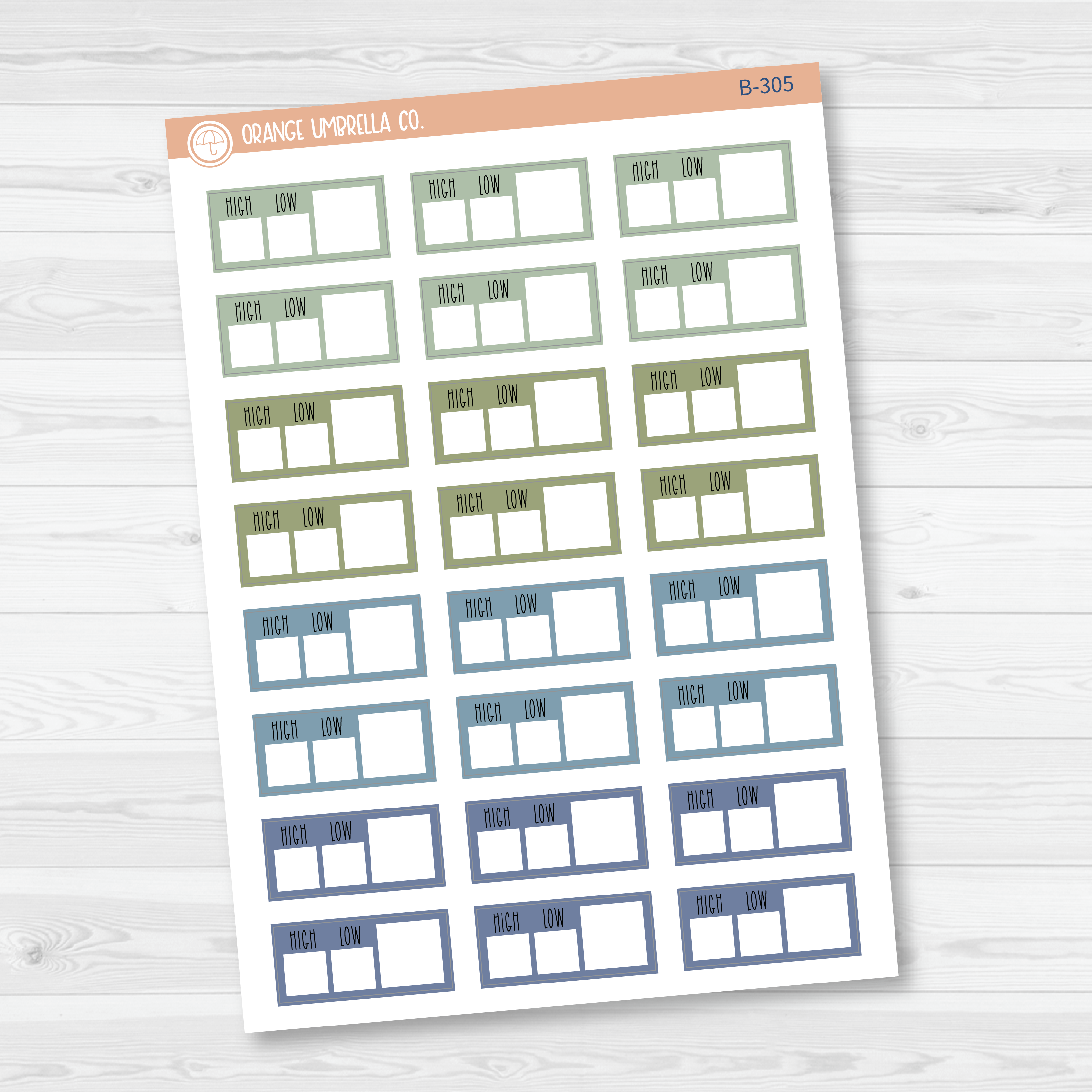 CLEARANCE | Hobonichi Cousin Weather Tracker Planner Stickers | Muted | B-304-B-306