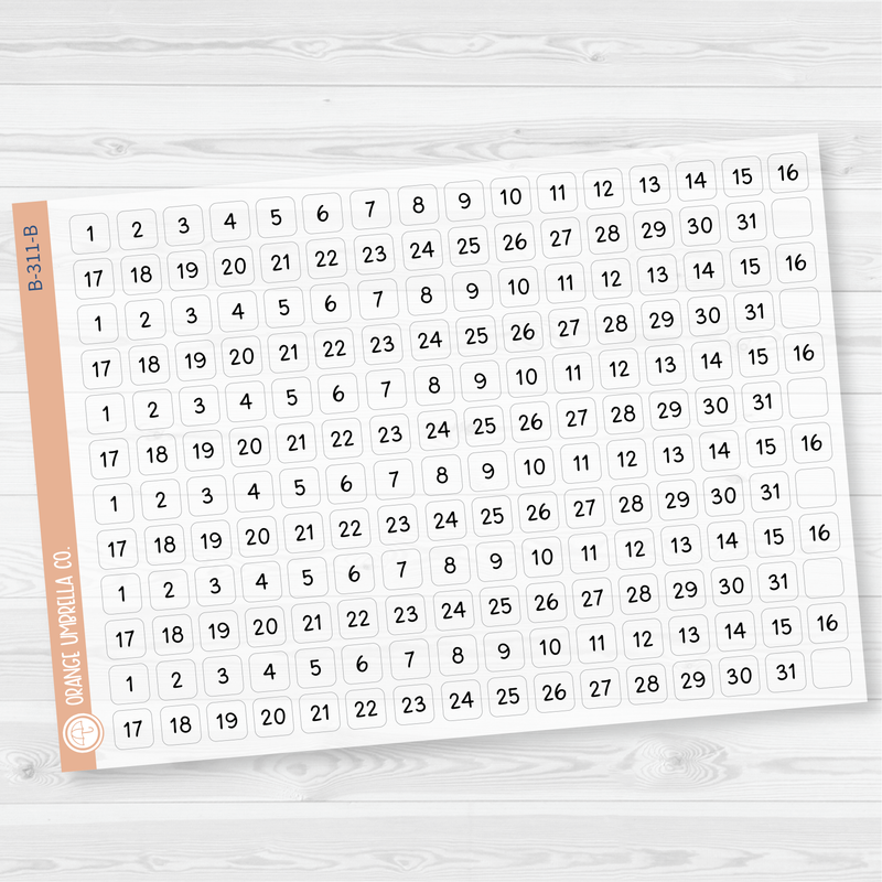 6 Months of Date Dot Covers Planner Stickers | F16 Script | B-311-312