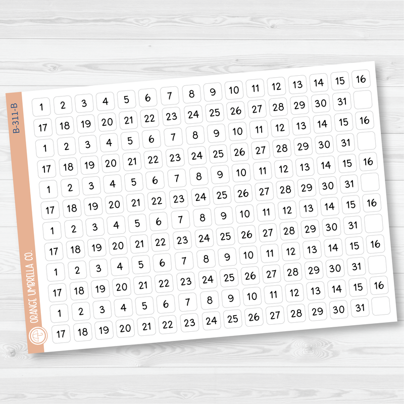 6 Months of Date Dot Covers Planner Stickers | F16 Script | B-311-312