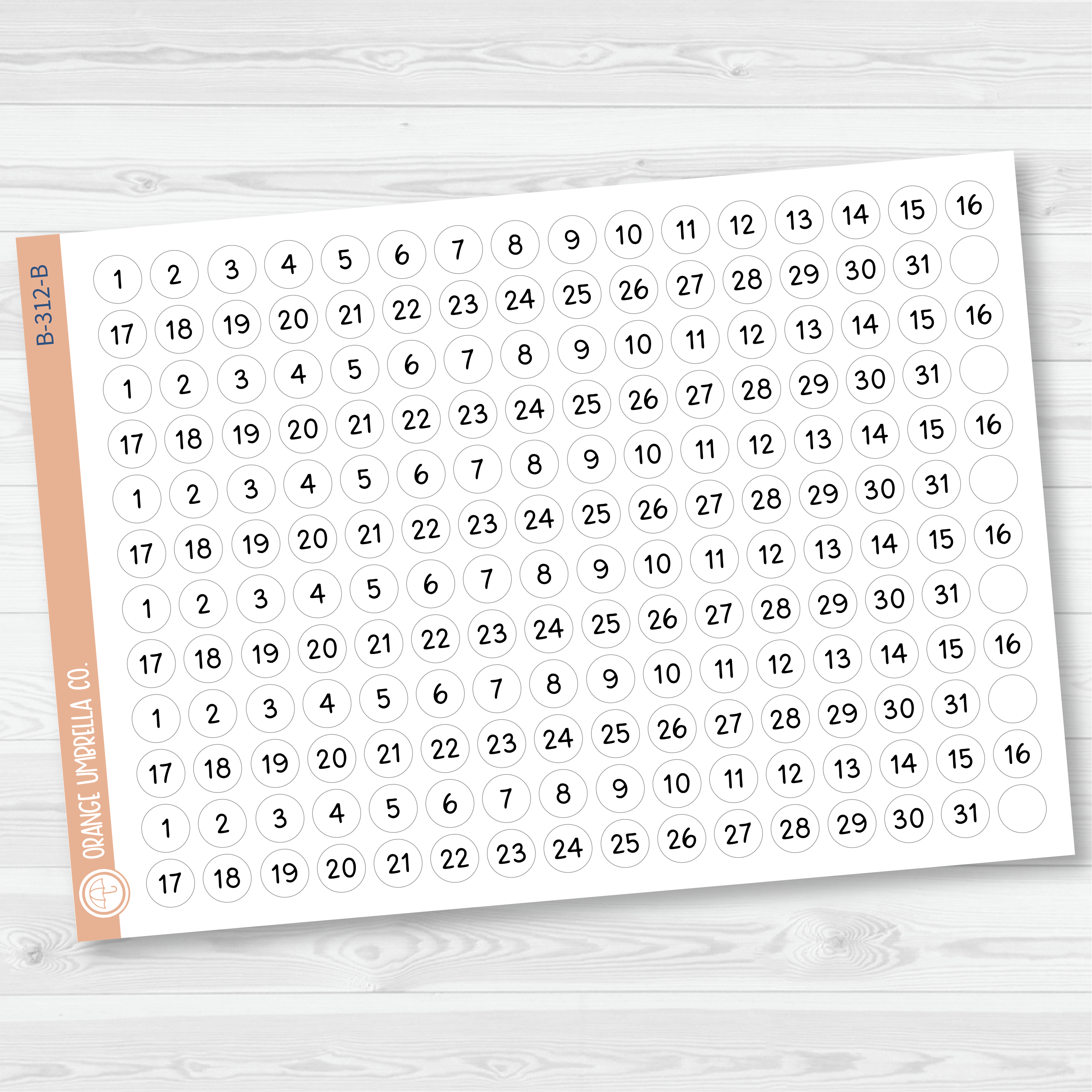 CLEARANCE | 6 Months of Date Dot Covers Planner Stickers | F16 Script | B-311-312