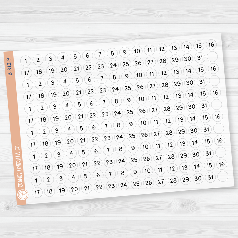 6 Months of Date Dot Covers Planner Stickers | F16 Script | B-311-312