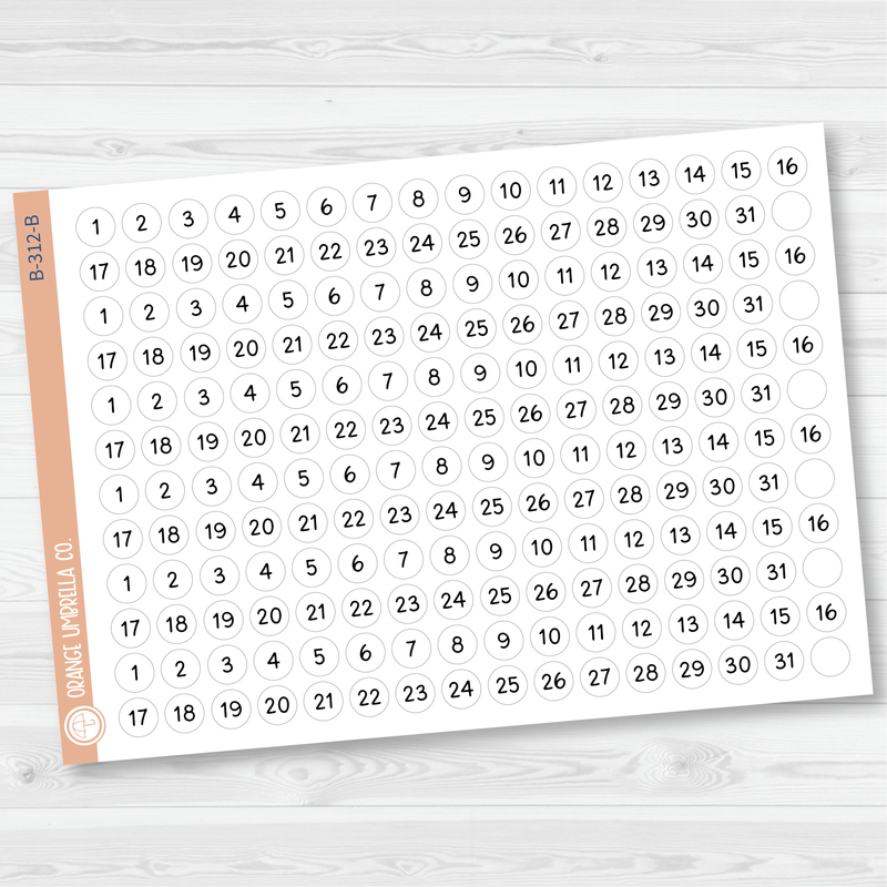 6 Months of Date Dot Covers Planner Stickers | F16 Script | B-311-312