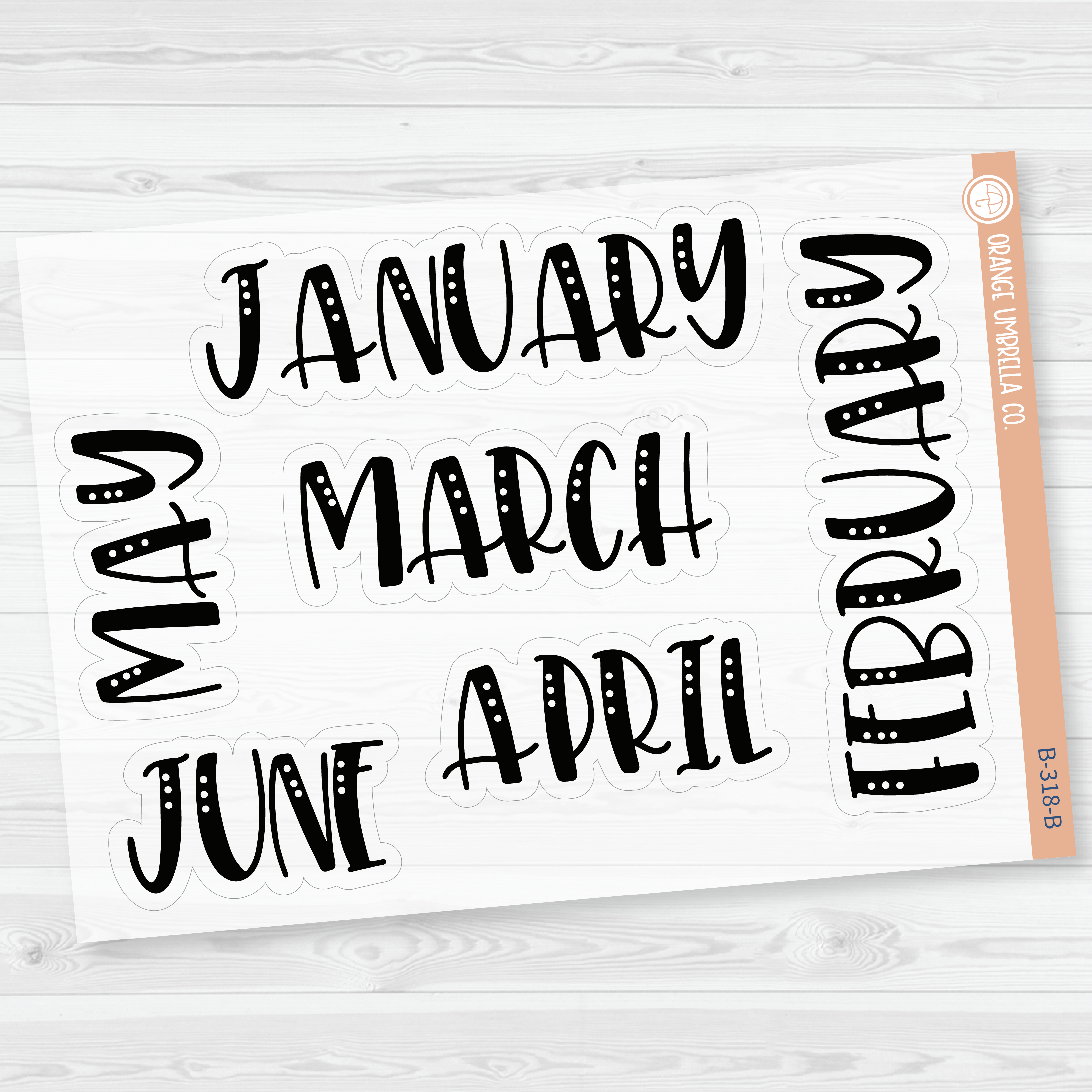 CLEARANCE | Month Name Script Planner Stickers | F1 Clear Matte | B-318-319-BCM