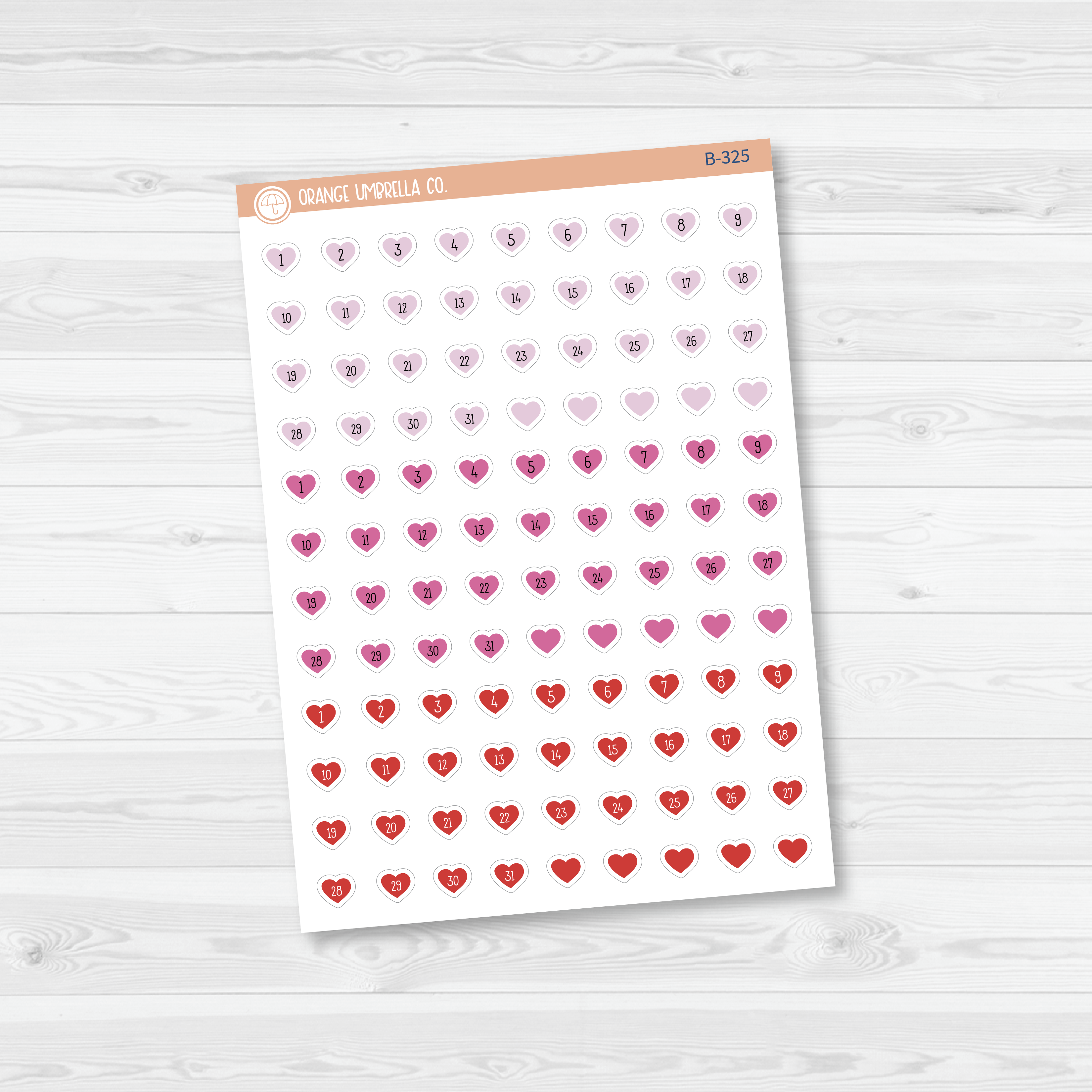 CLEARANCE | Heart Date Dots - 3 Months Planner Stickers | B-325