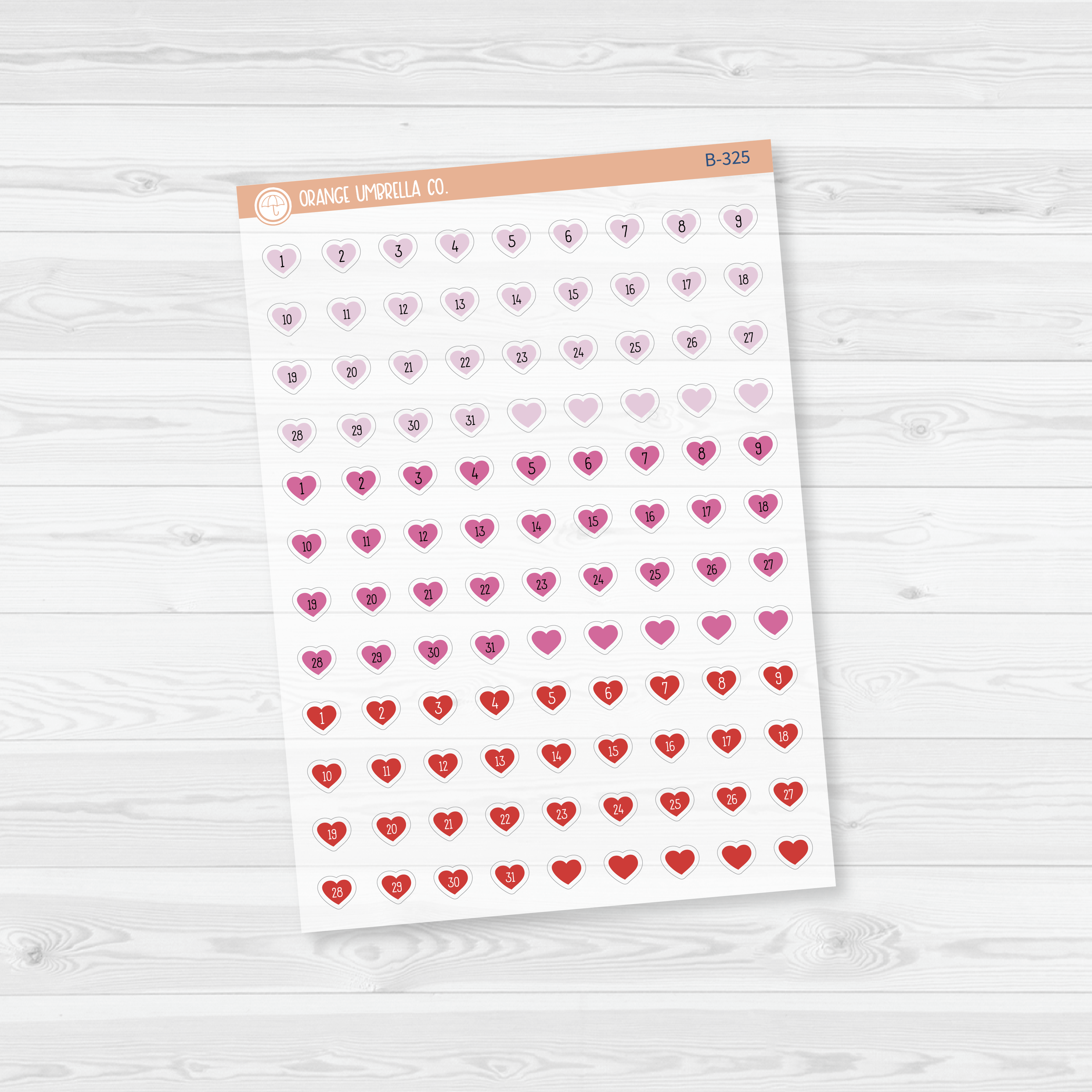 CLEARANCE | Heart Date Dots - 3 Months Planner Stickers | B-325