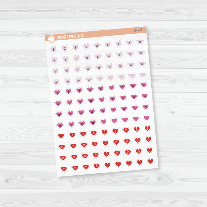 Heart Date Dots - 3 Months Planner Stickers | B-325