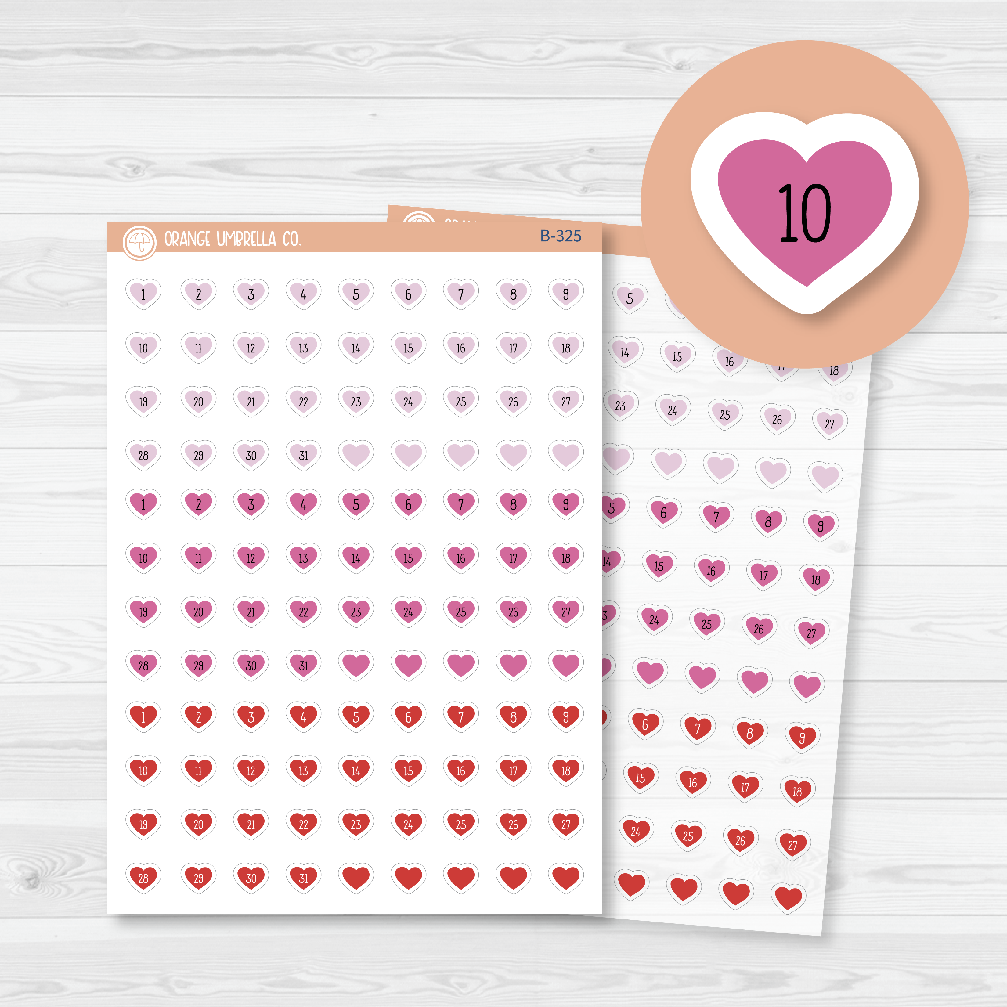 CLEARANCE | Heart Date Dots - 3 Months Planner Stickers | B-325