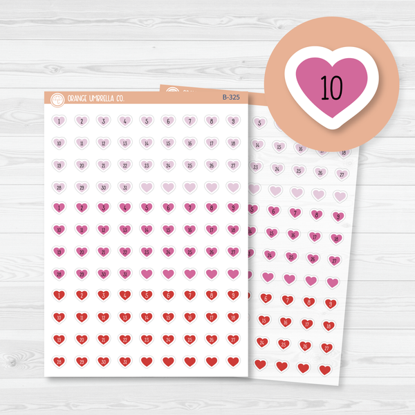 Heart Date Dots - 3 Months Planner Stickers | B-325