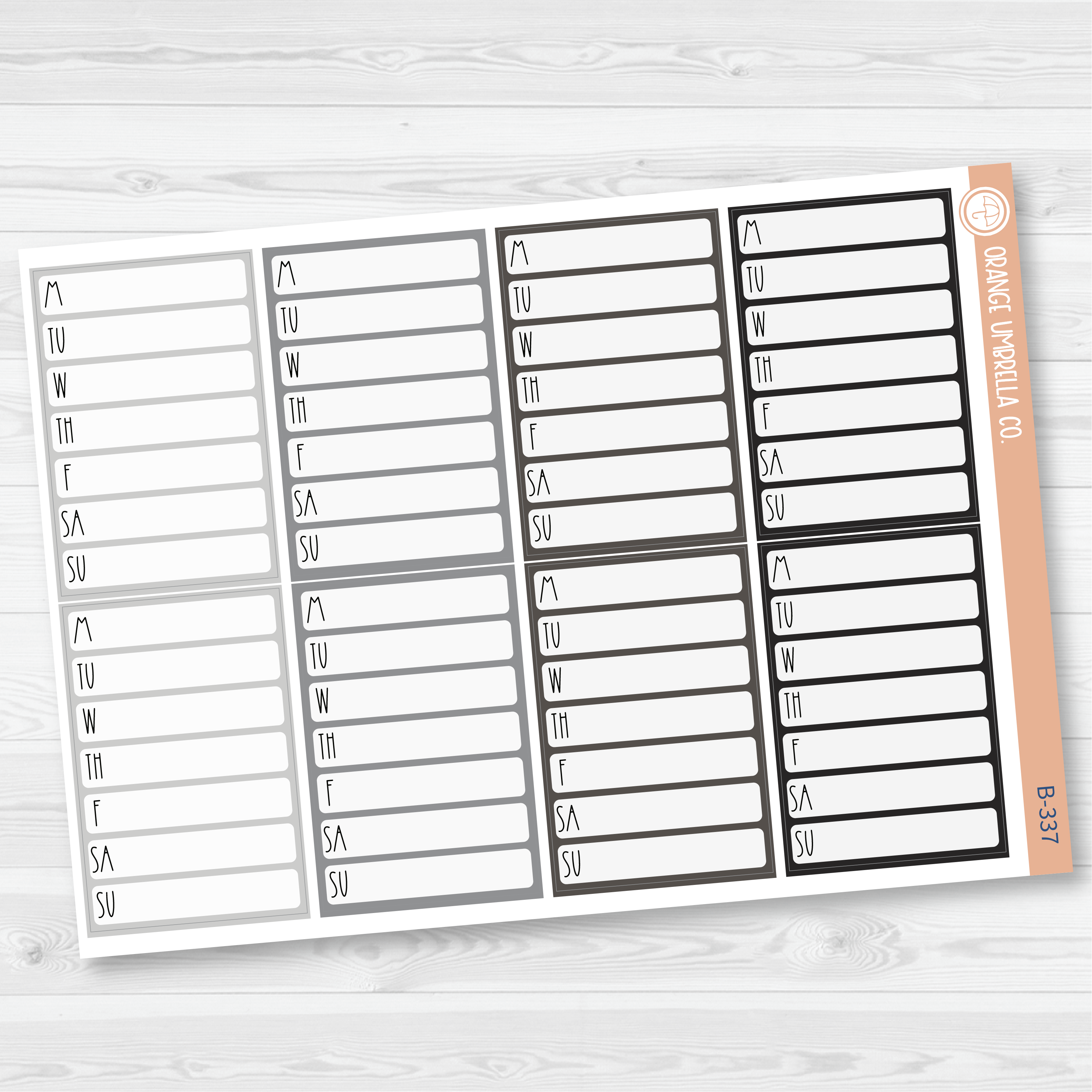 CLEARANCE | Side Bar Habit Tracker Planner Stickers, Blank Labels for Tracking, Neutral Color Print Planning Stickers B-337-339