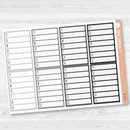 Side Bar Habit Tracker Planner Stickers, Blank Labels for Tracking, Neutral Color Print Planning Stickers B-337-339