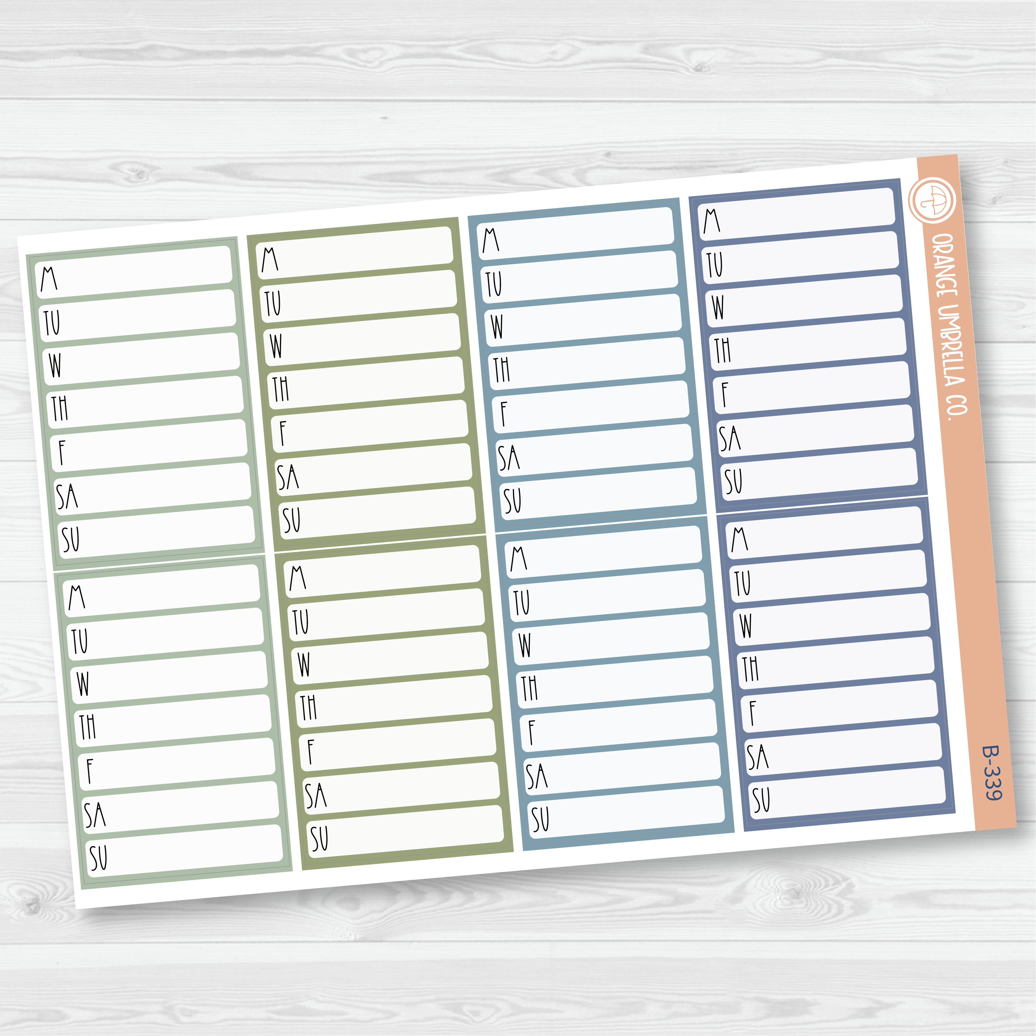 CLEARANCE | Side Bar Habit Tracker Planner Stickers, Blank Labels for Tracking, Neutral Color Print Planning Stickers B-337-339