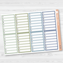 Side Bar Habit Tracker Planner Stickers, Blank Labels for Tracking, Neutral Color Print Planning Stickers B-337-339