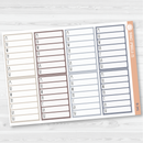 Side Bar Habit Tracker Planner Stickers, Blank Labels for Tracking, Pink/Purple Color Print Planning Stickers B-340-341