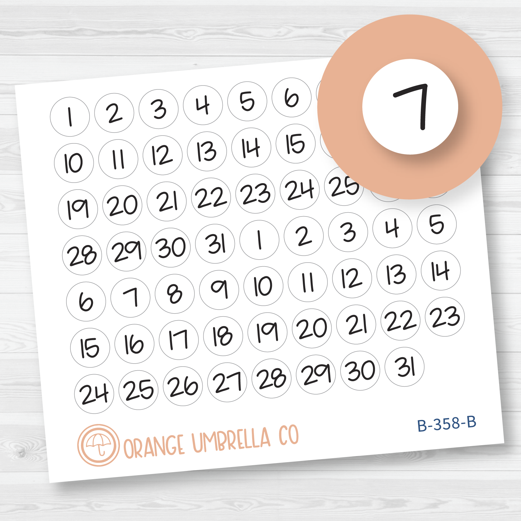 Date Dot Jen Plans Script Planner Stickers | FJP Circle | B-358-B