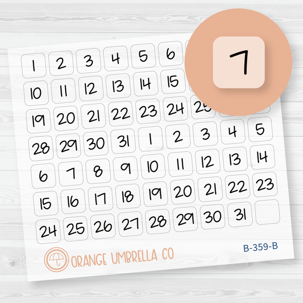 Date Dot Cover Jen Plans Script Planner Stickers | FJP Square Clear Matte | B-359-BCM