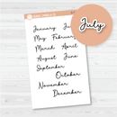 Month Name Script Planner Stickers | F5 | B-371