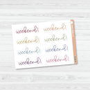 Weekend Header Script Planner Stickers | FC12 | B-386