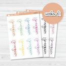 Weekend Header Script Planner Stickers | FC12 | B-386