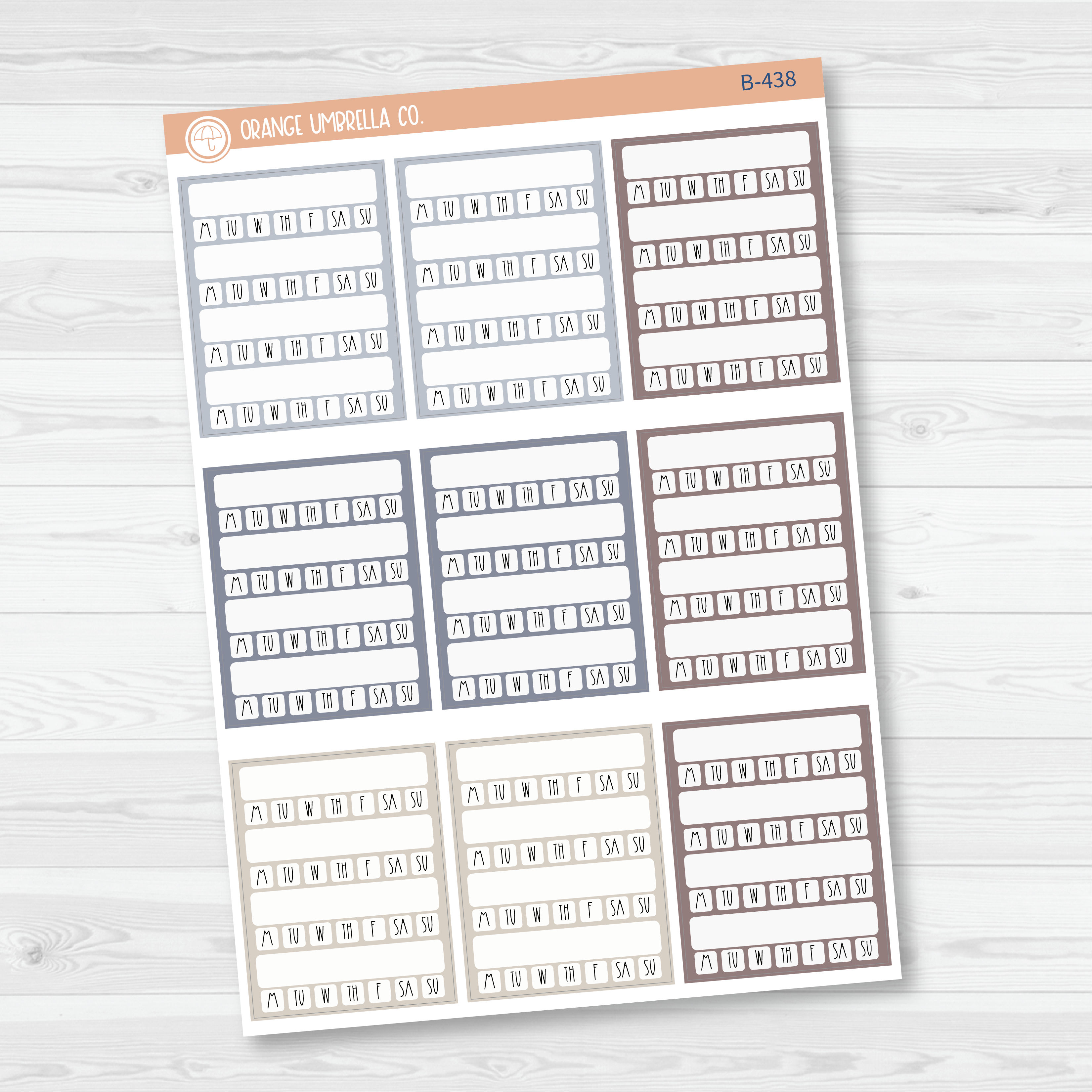 CLEARANCE | Side Bar Week Habit Tracker Planner Stickers, Blank Labels for Tracking, Color Print Planning Stickers (B-438/442)