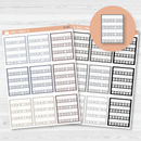 Side Bar Week Habit Tracker Planner Stickers, Blank Labels for Tracking, Color Print Planning Stickers (B-438/442)