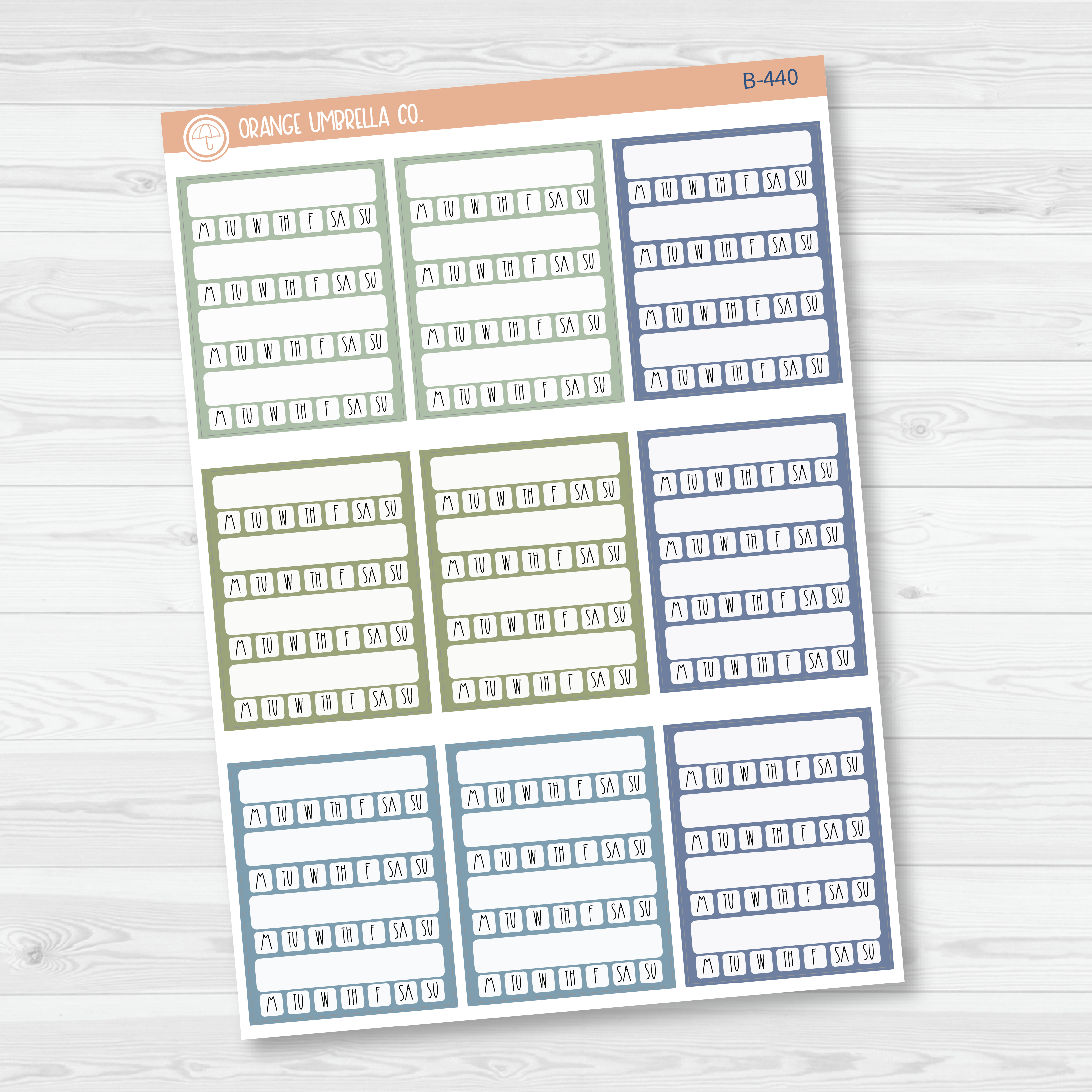 CLEARANCE | Side Bar Week Habit Tracker Planner Stickers, Blank Labels for Tracking, Color Print Planning Stickers (B-439/440/441)