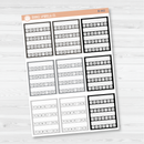 Side Bar Week Habit Tracker Planner Stickers, Blank Labels for Tracking, Color Print Planning Stickers (B-438/442)