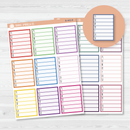 Side Bar Weekly Habit Tracker Planner Stickers, Blank Labels for Tracking, Color Print Planning Stickers (B-443)