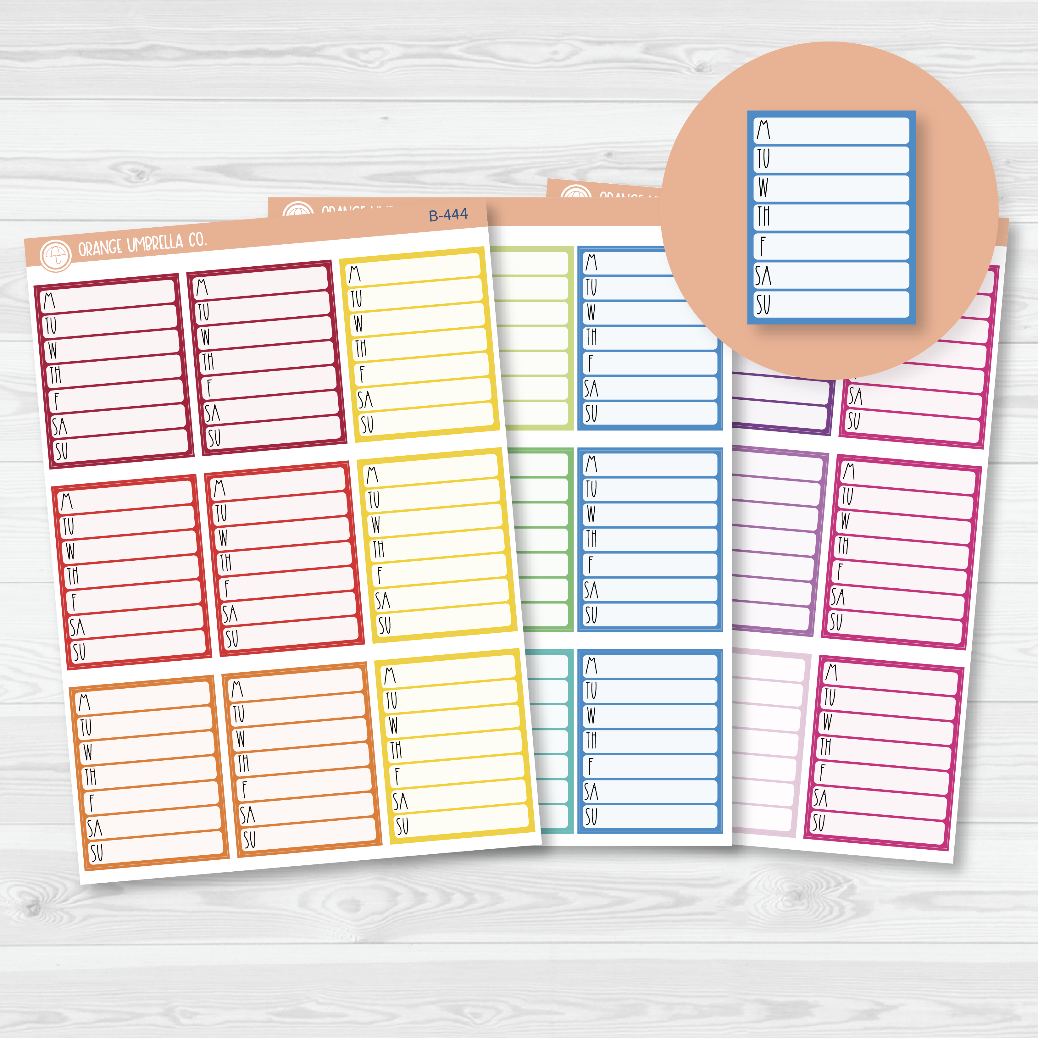 CLEARANCE | Side Bar Weekly Habit Tracker Planner Stickers, Blank Labels for Tracking, Color Print Planning Stickers (B-444/445/446)