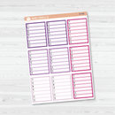 Side Bar Weekly Habit Tracker Planner Stickers, Blank Labels for Tracking, Color Print Planning Stickers (B-444/445/446)