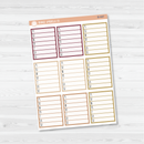 Side Bar Weekly Habit Tracker Planner Stickers, Blank Labels for Tracking, Color Print Planning Stickers (B-447/448/449)