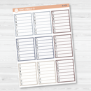 Side Bar Weekly Habit Tracker Planner Stickers | Neutrals | B-450/451
