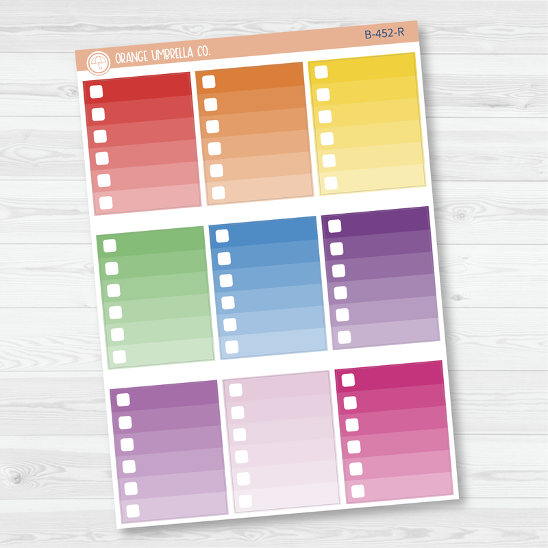 Ombre Check Box Planner Stickers | B-452