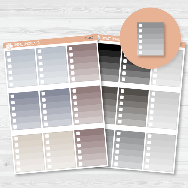Ombre Check Box Planner Stickers | Neutrals | B-459/460