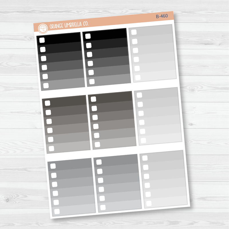 Ombre Check Box Planner Stickers | Neutrals | B-459/460