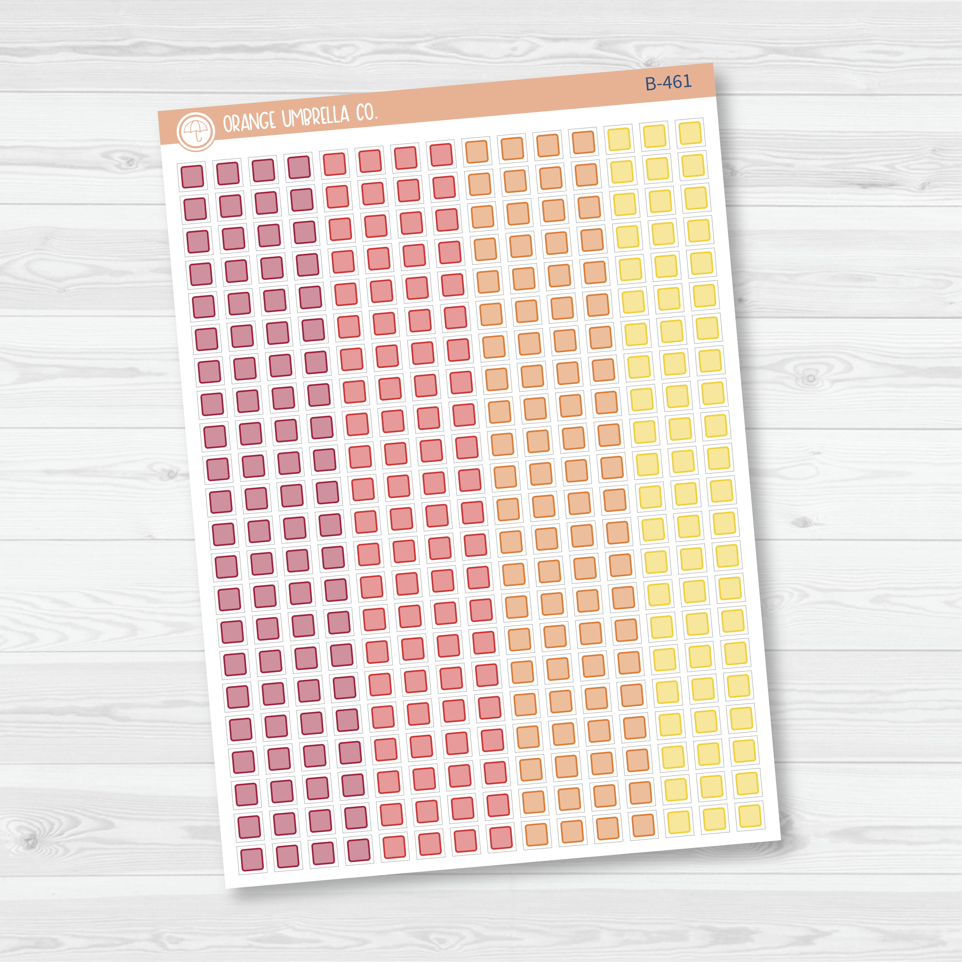 CLEARANCE | Single Individual Checkbox Planner Stickers, Square Check Box Labels, Color Print Planning Stickers (B-461/462/463)