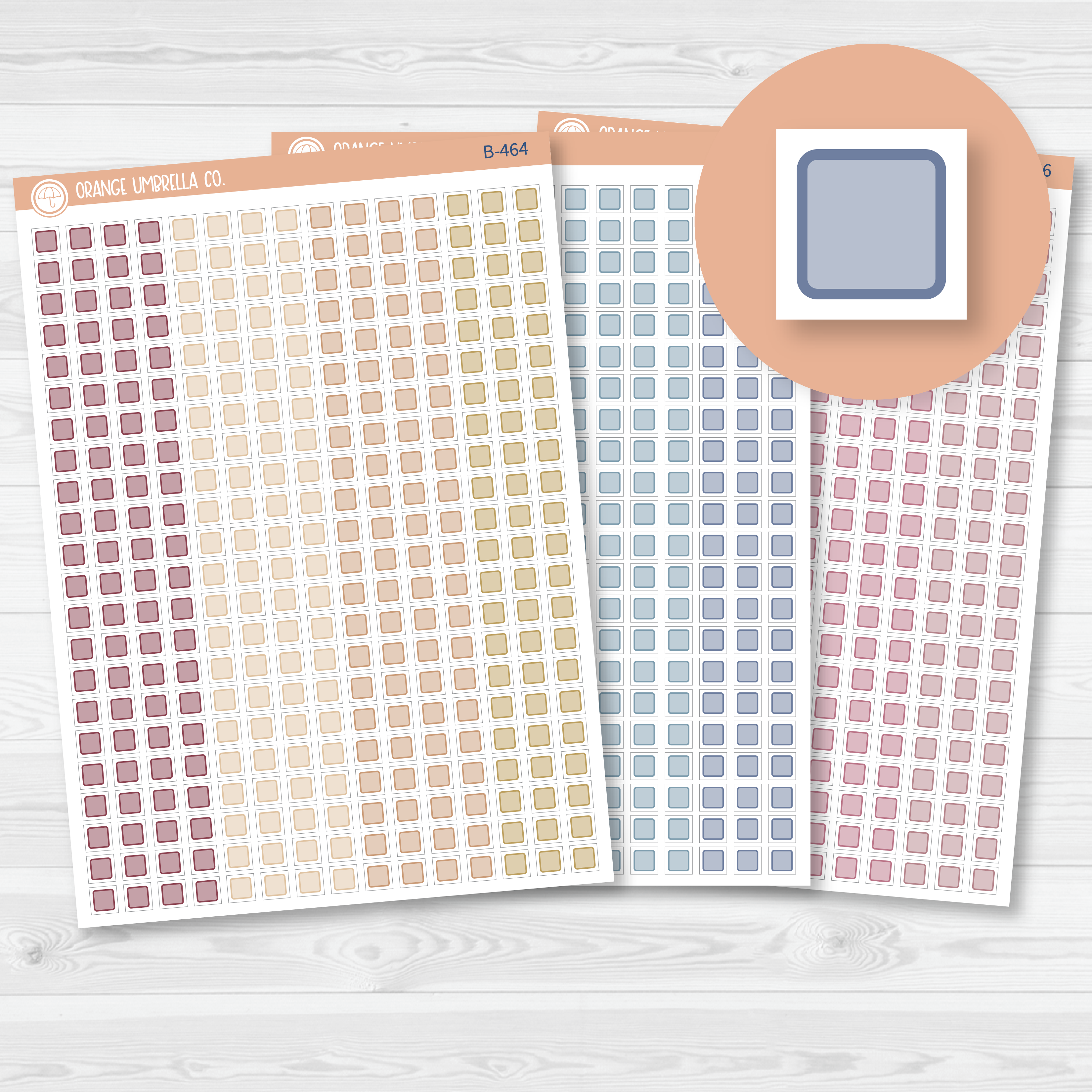 CLEARANCE | Single Individual Checkbox Planner Stickers, Square Check Box Labels, Color Print Planning Stickers (B-464/465/466)