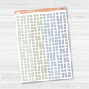 Single Individual Checkbox Planner Stickers, Square Check Box Labels, Color Print Planning Stickers (B-464/465/466)