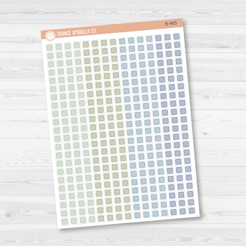 Single Individual Checkbox Planner Stickers, Square Check Box Labels, Color Print Planning Stickers (B-464/465/466)