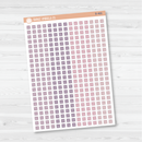 Single Individual Checkbox Planner Stickers, Square Check Box Labels, Color Print Planning Stickers (B-464/465/466)