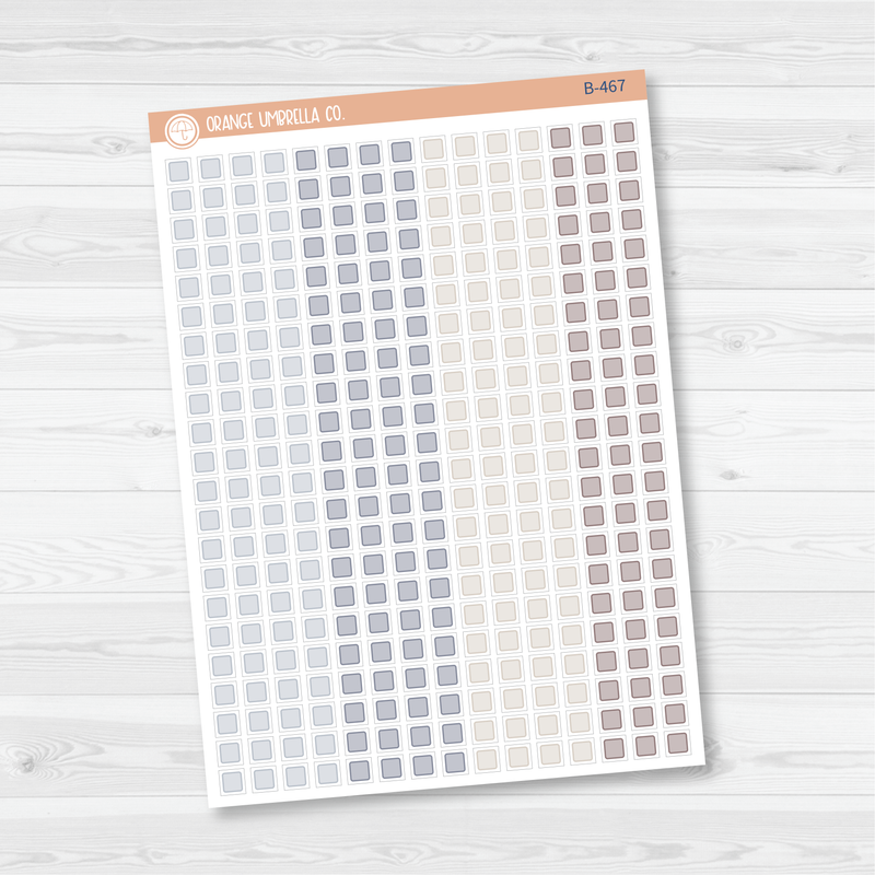 Single Individual Checkbox Planner Stickers, Square Check Box Labels, Color Print Planning Stickers (B-467/468)