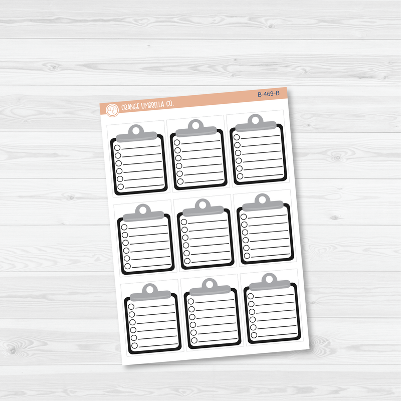CLEARANCE | Lined Clipboard Side Bar Planner Stickers | B-469