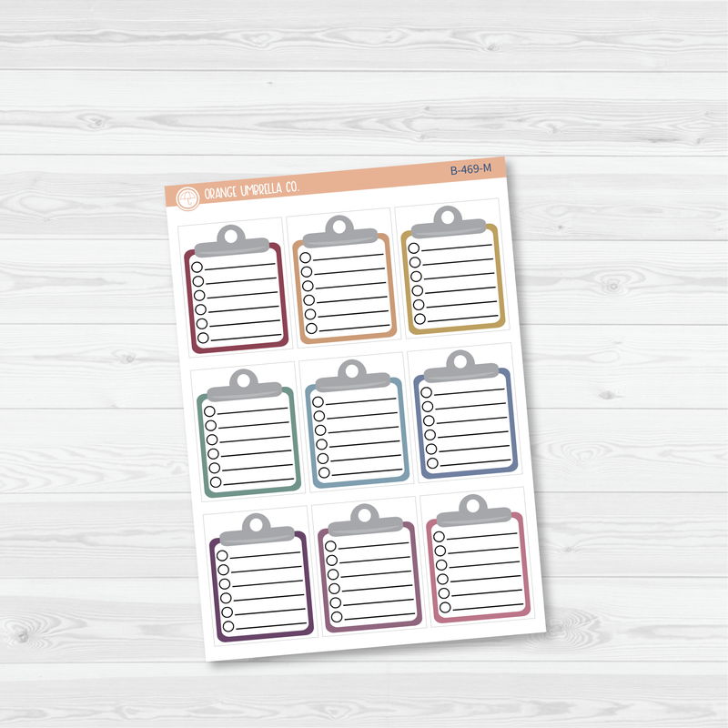 CLEARANCE | Lined Clipboard Side Bar Planner Stickers | B-469