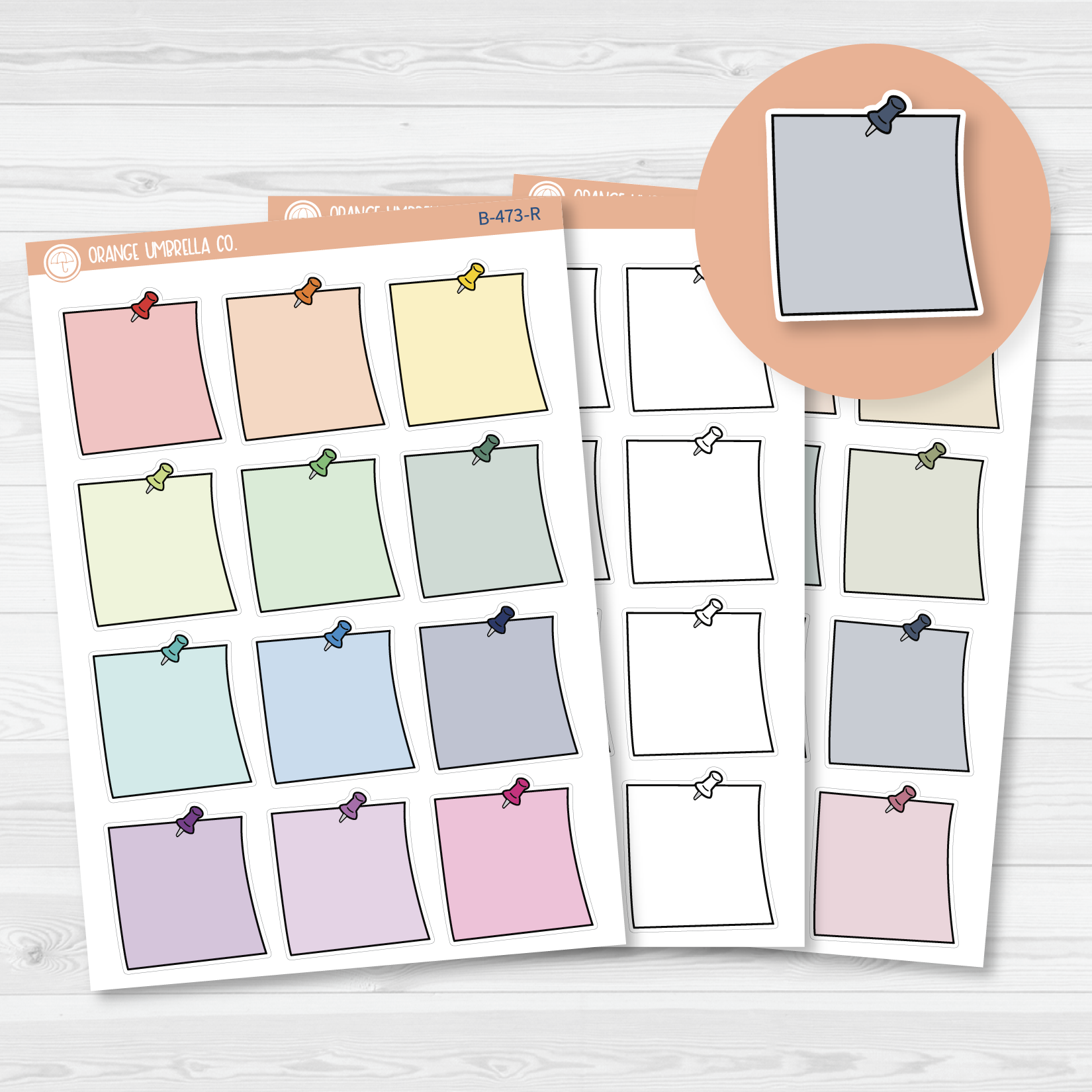 Pin Note Sticker Push Pin Sticky Notes Icon Planner Stickers | B-473