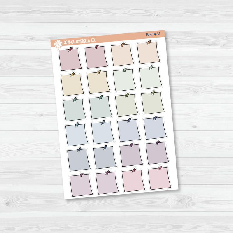 Push Pin Small Sticky Notes Icon Planner Stickers | B-474