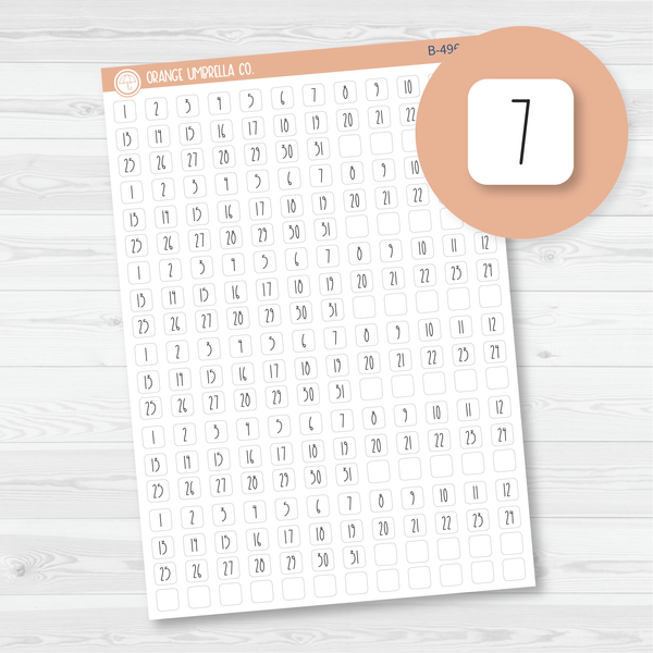 6 Months of Date Dot Covers Tiny Planner Stickers | FC12 Script Square | B-496-B